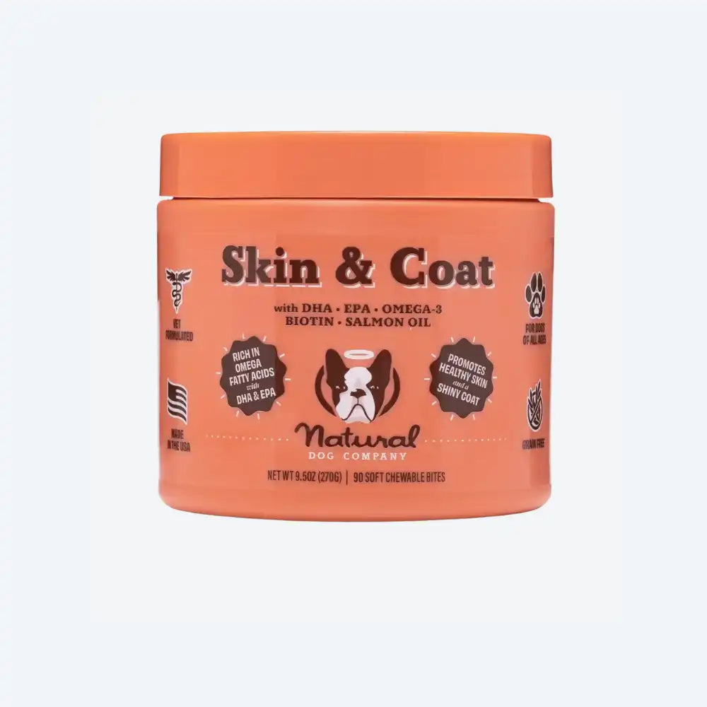 Вітамінний комплекс для шкіри і шерсті собак Skin&Coat Natural Dog Company 90шт, 90 шт.