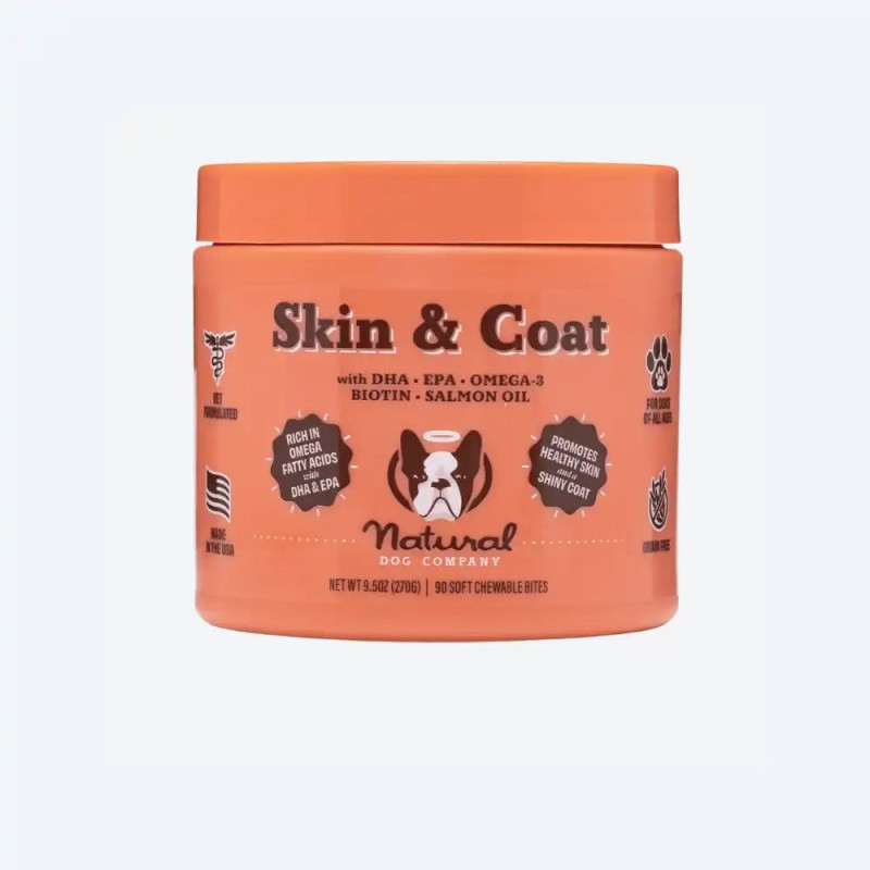 Вітамінний комплекс для шкіри і шерсті собак Skin&Coat Natural Dog Company 90шт, 90 шт.