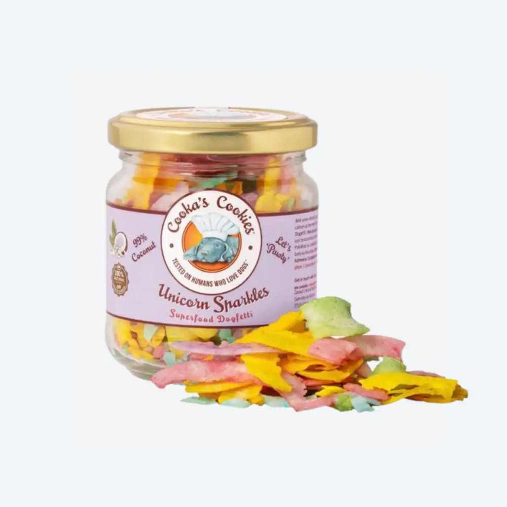 Натуральна веганська посипка для собак Cooka's Cookies Unicorn Sparkles 100% кокос, 40 грам.