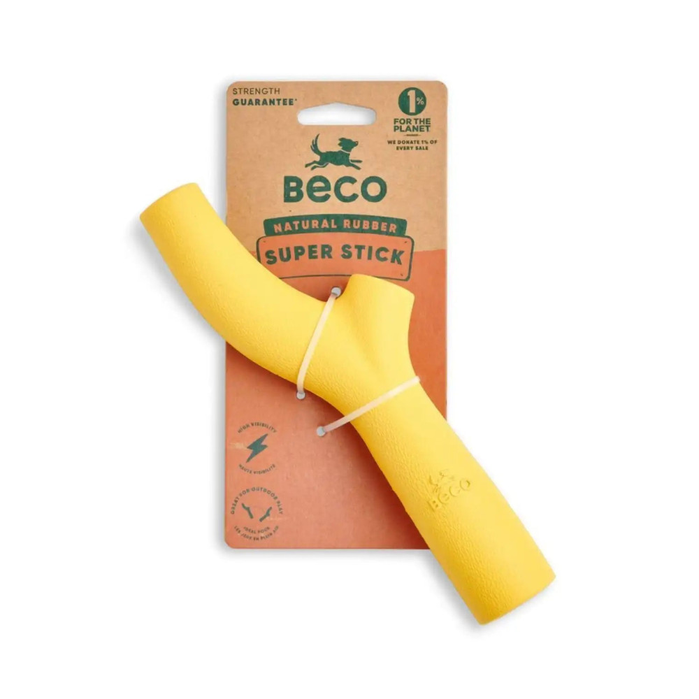 Іграшка з отвором для ласощів для собак Beco Pets Super Stick Жовтий
