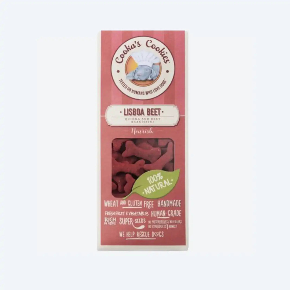 Натуральне печиво для собак Cooka's Cookies Barkissini Буряк з травами та насінням 100 г (рослинний білок), 100 грам.