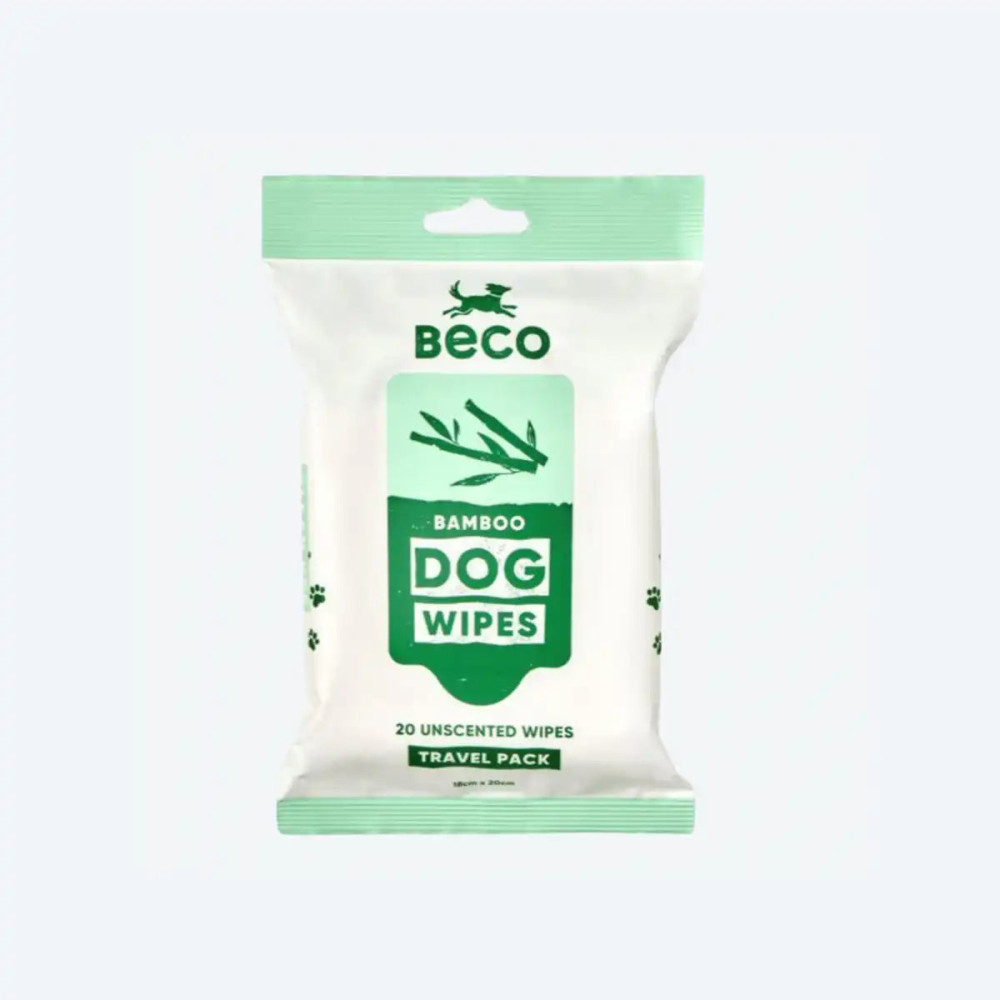 Вологі серветки біорозкладні бамбукові Beco Pets без запаху 20 шт., 20шт. 