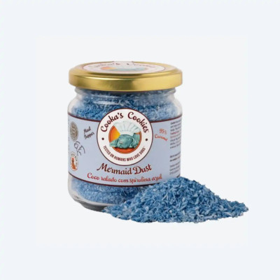 Натуральний топер (вітамінна та смакова добавка) для собак Cooka's Cookies Mermaid Dust Кокос з блакитною спіруліною, 65 грам.