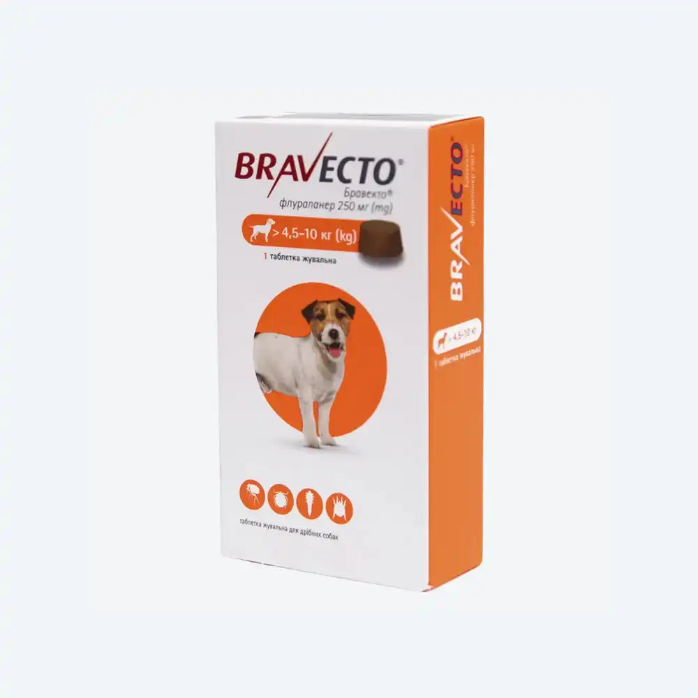 Таблетки для собак Bravecto від 4,5 до 10 кг, 1 табл.