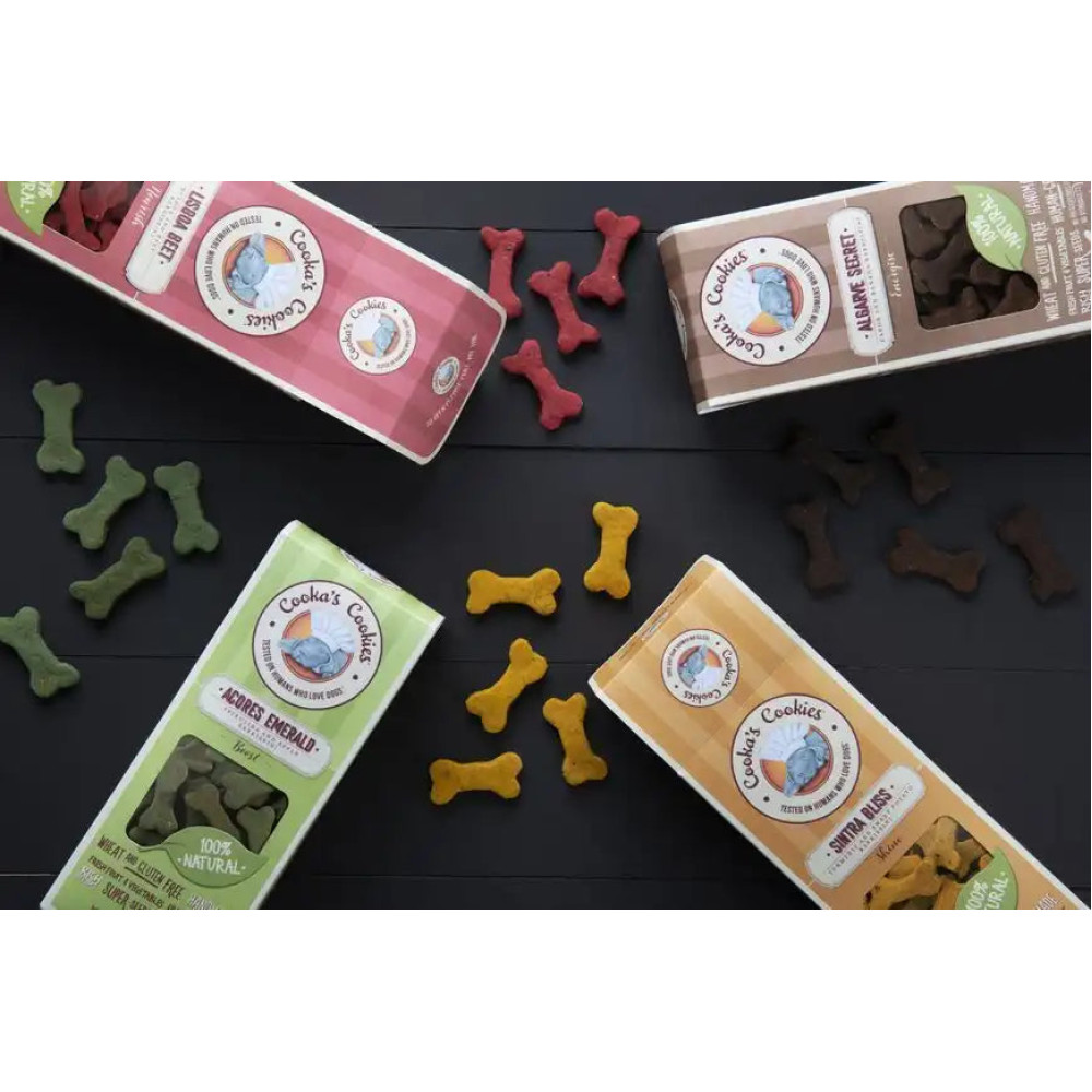 Натуральне печиво для собак Cooka's Cookies Barkissini Шоколад із керобом та фруктами 100 г (Рослинний білок), 100 грам.