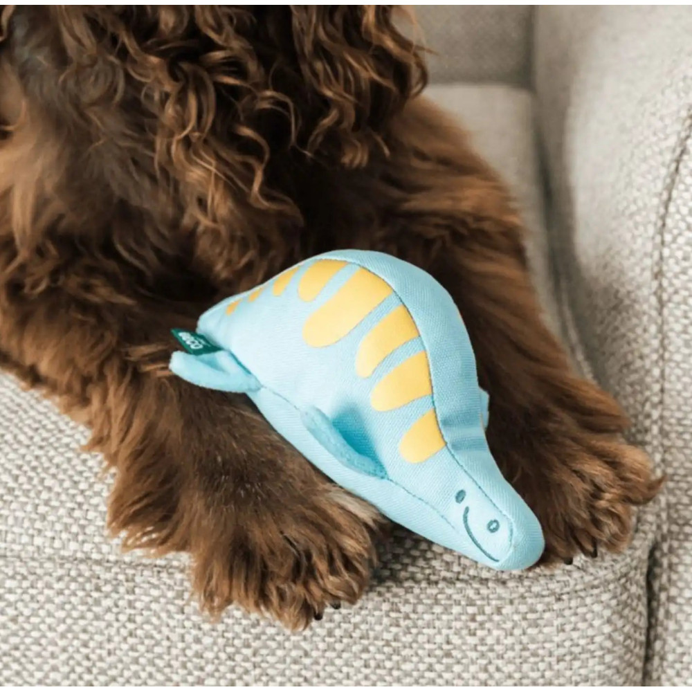 М'яка іграшка для собак Beco Pets Малюк Плезіозавр Блакитний S
