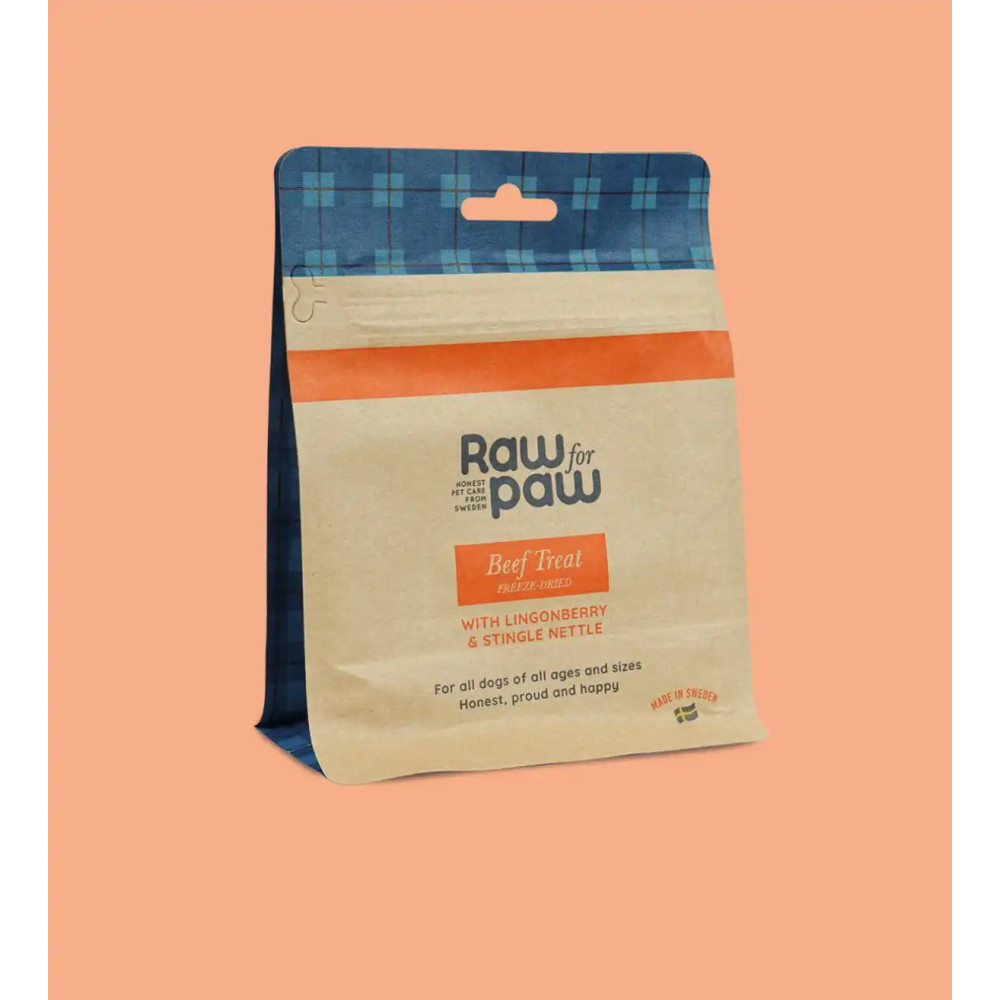 Сублімовані Ласощі для собак з Яловичини, брусниці та кропиви Freeze-Dried Raw for Paw, 50 грамів, 50 грам