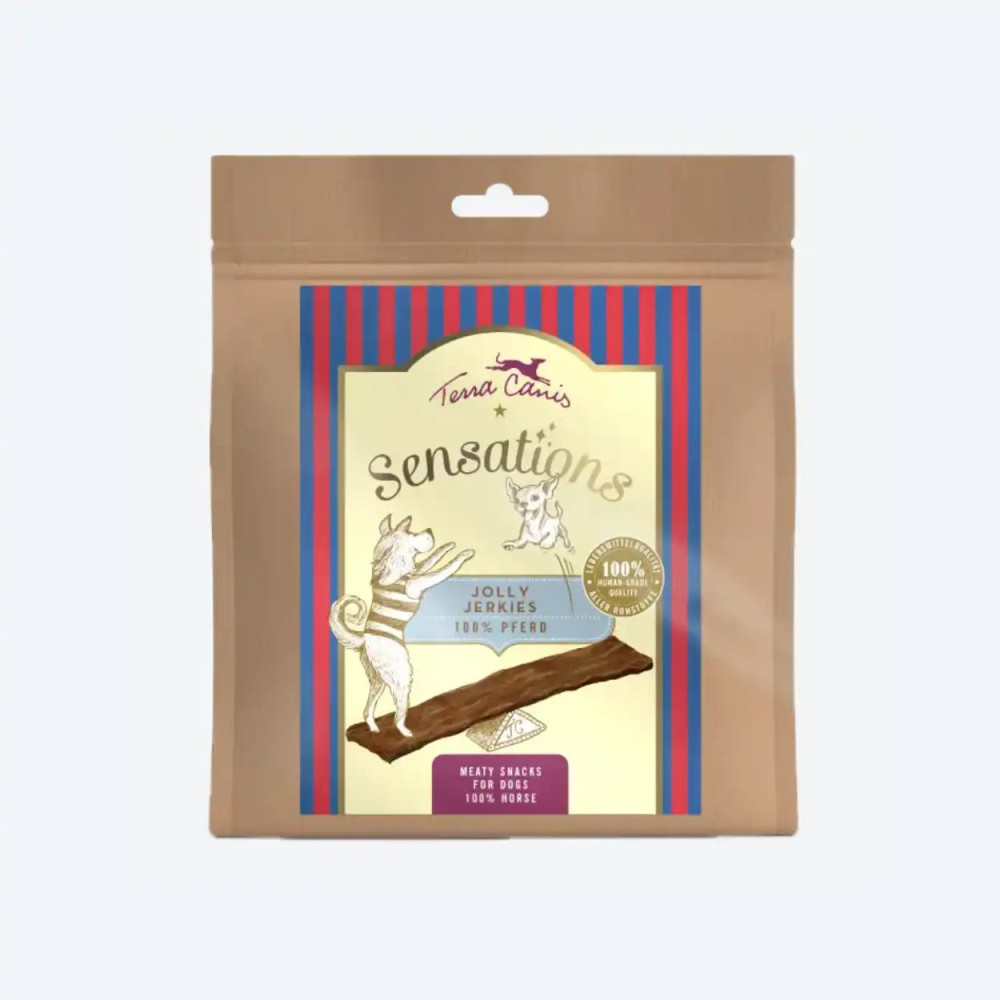 Смаколики для собак Terra canis SENSATIONS Jolly Jerkies Конина 90г, 90 грам.