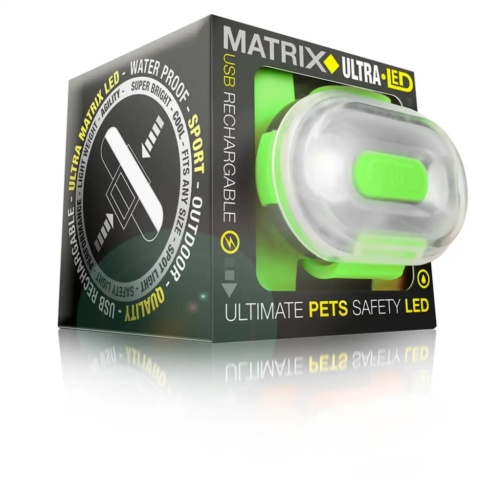 Світлодіодний ліхтарик для собак на нашийник Max & Molly Matrix Ultra LED, салатовий
