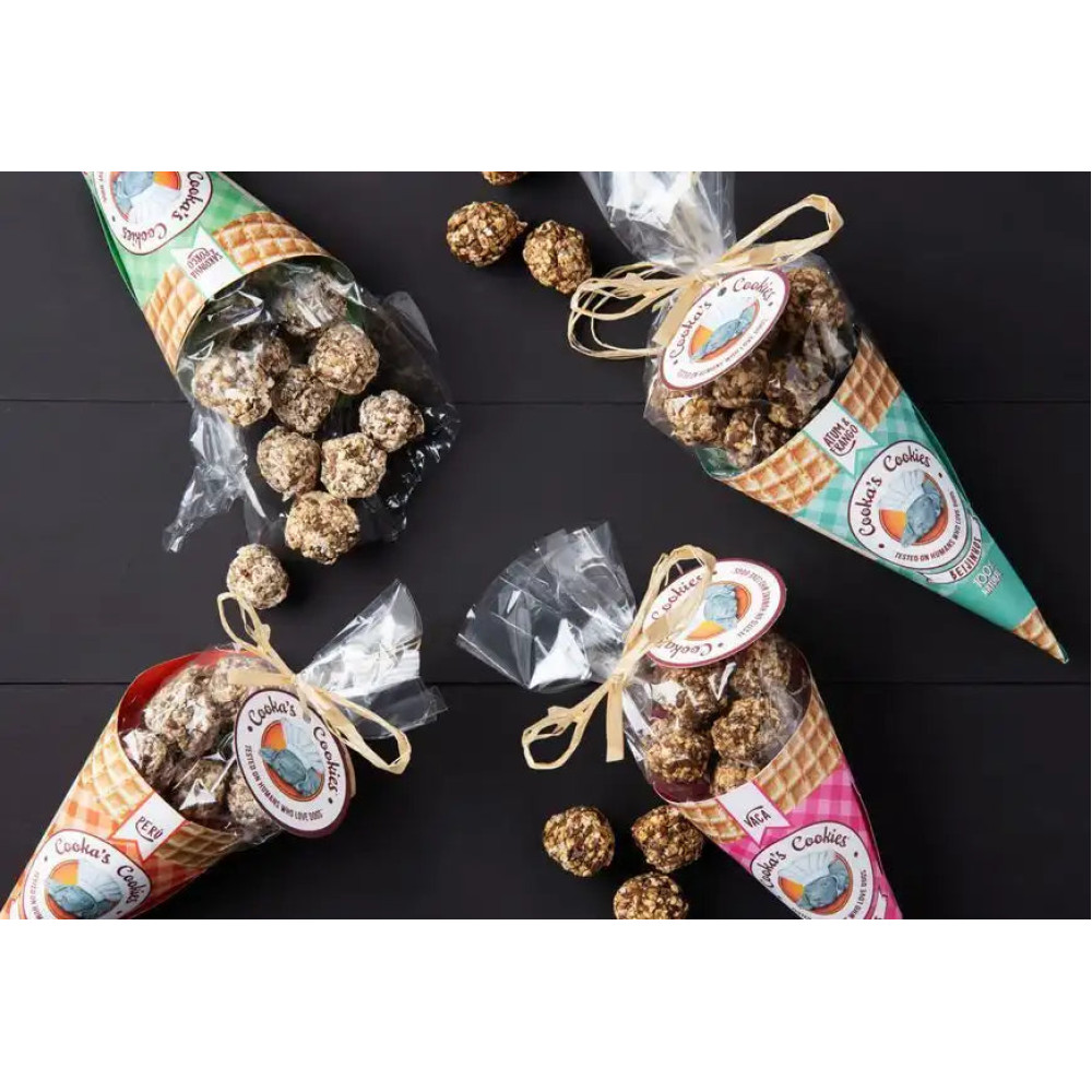 Натуральні ласощі для собак Cooka's Cookies Beijinhos Сардини з свининою, морквою та насінням 50 г, 50 грам.