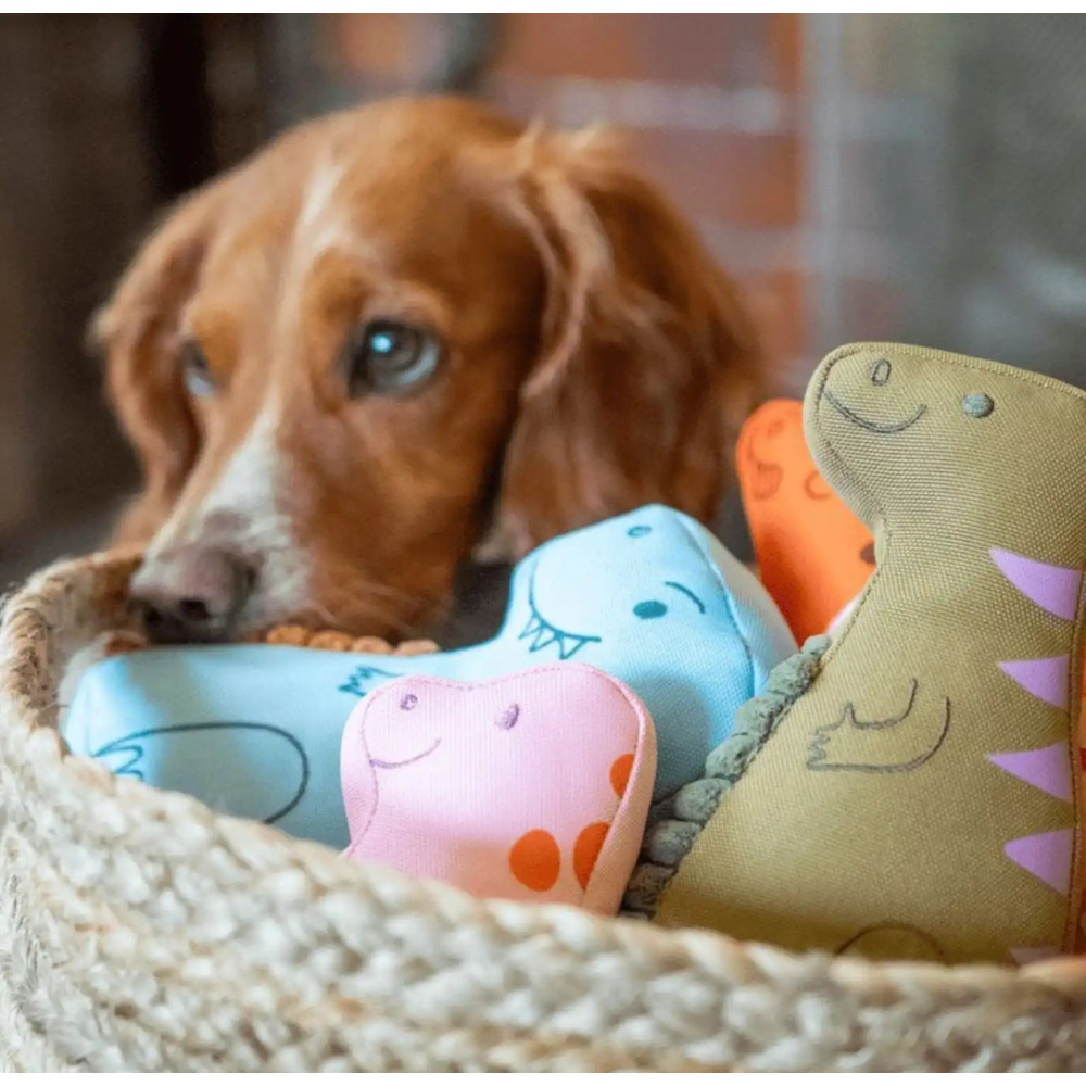 М'яка іграшка для собак Beco Pets Трицератопс Помаранчевий