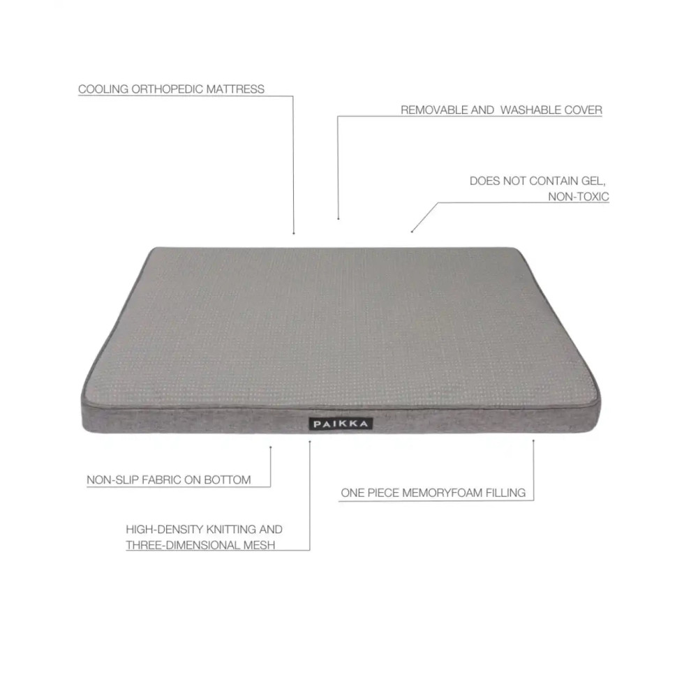 Матрас для собак Охолоджуючий - Ортопедичний Cooling Orthopedic Mattress Grey Paikka, 80*60см.