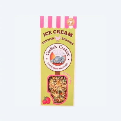 Натуральне морозиво для собак Cooka`s Cookies Курка з полуницею та кокосом 100 г, 100 грам.