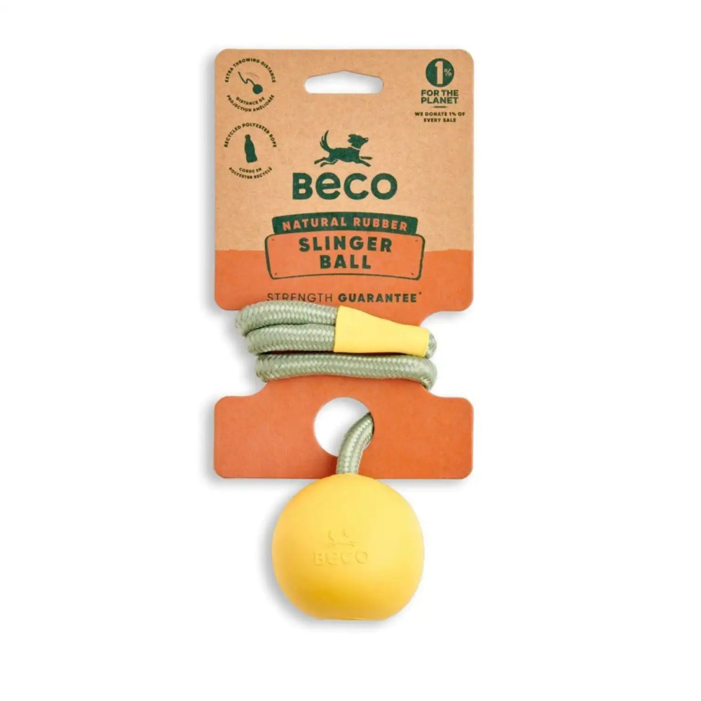 Іграшка м'ячик на мотузці для собак Beco Pets Slinger Ball Жовтий