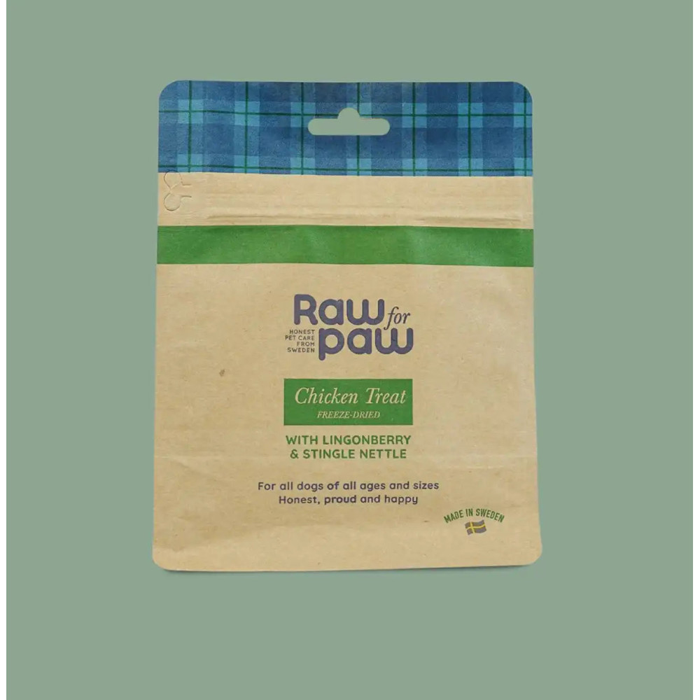 Сублімовані Ласощі для собак з Курочки, брусниці та кропиви Freeze-Dried Raw for Paw, 50 грамів, 50 грам