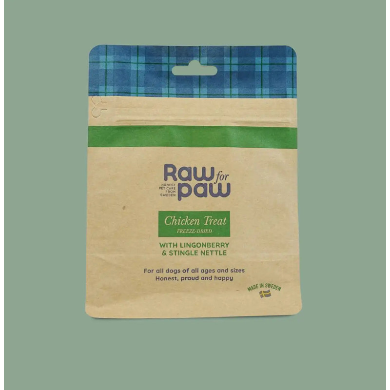 Сублімовані Ласощі для собак з Курочки, брусниці та кропиви Freeze-Dried Raw for Paw, 50 грамів, 50 грам