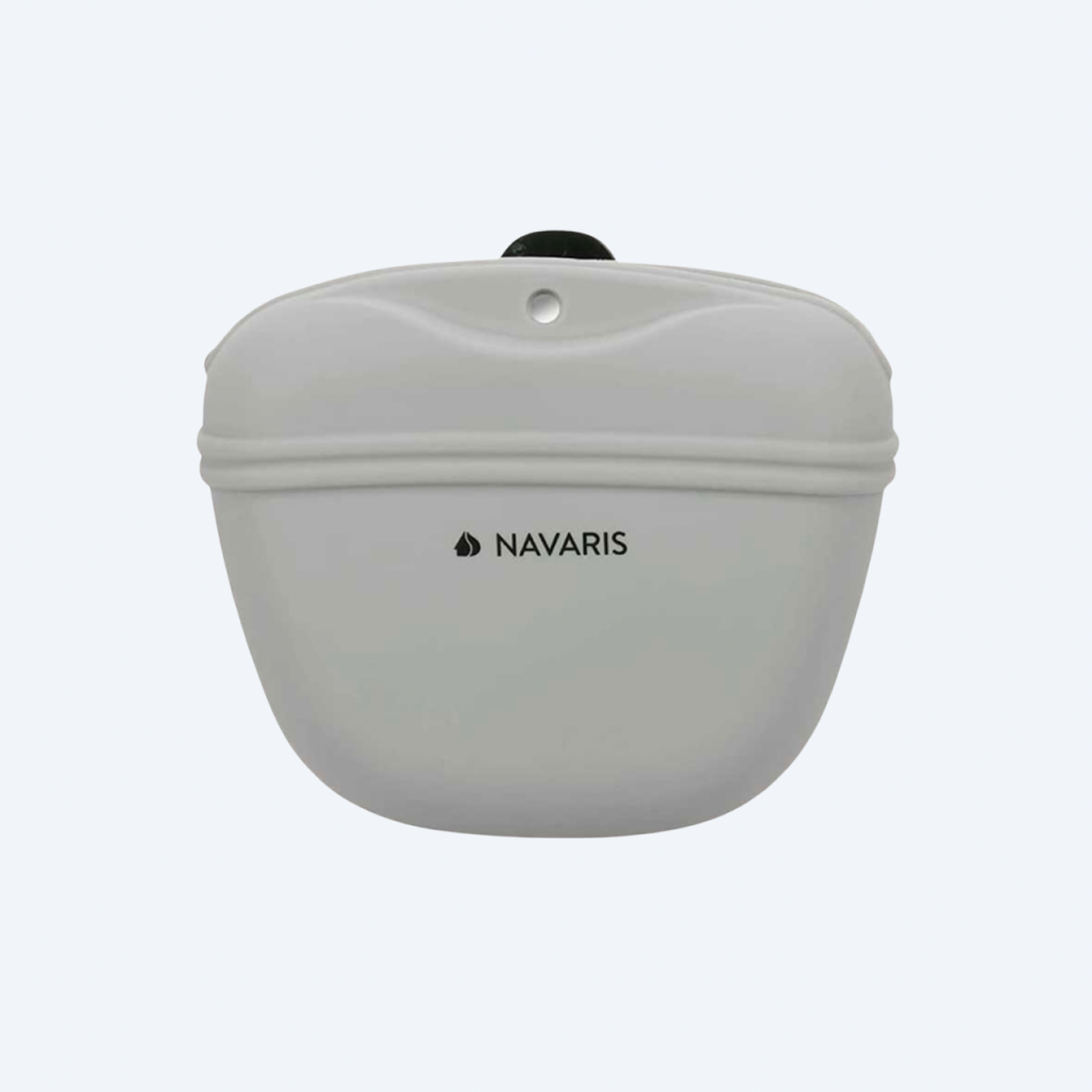 Силіконова сумка для ласощів Navaris - Snackbeutel mit Clip,light grey