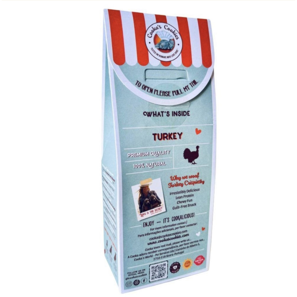 Натуральні ласощі для собак Cooka's Cookies Turkey Crispies 100% Сушена індичка 95 г