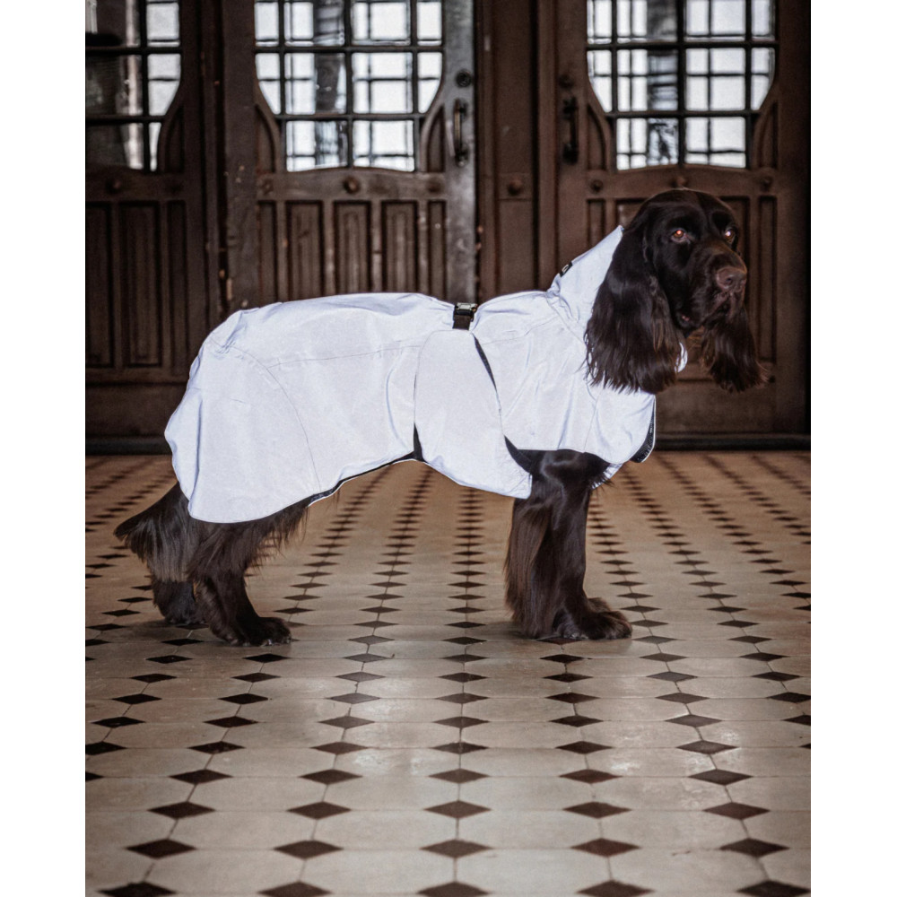 Дощовик для собак з світловідбиваючим ефектом PAIKKA Visibility Raincoat Lite Taupe, 20