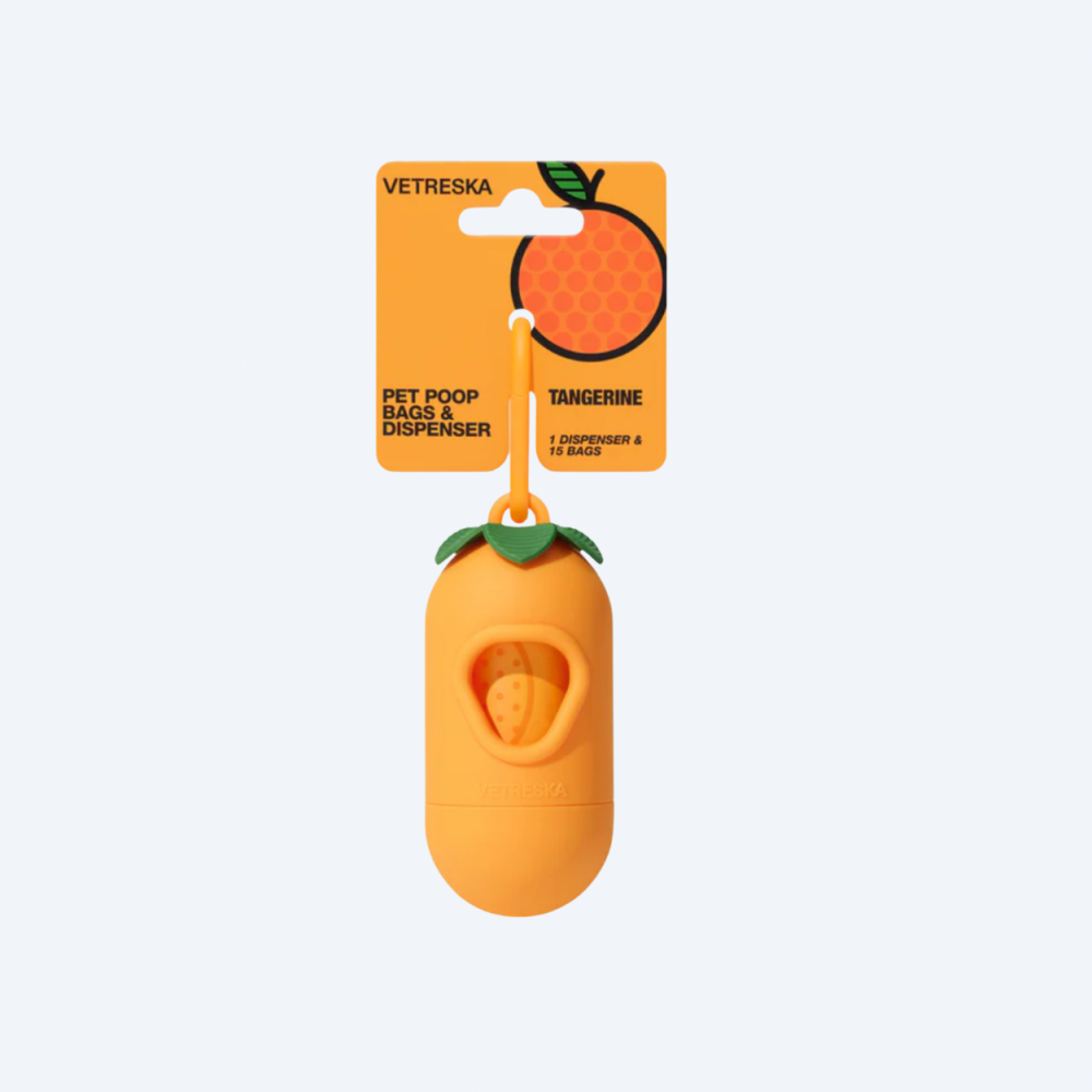 Диспенсер з біорозкладними пакетами для собак Vetreska Tangerine з ароматом мандарина