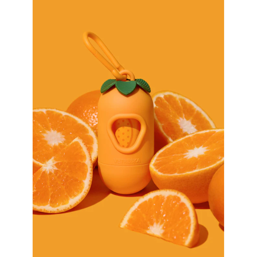 Диспенсер з біорозкладними пакетами для собак Vetreska Tangerine з ароматом мандарина