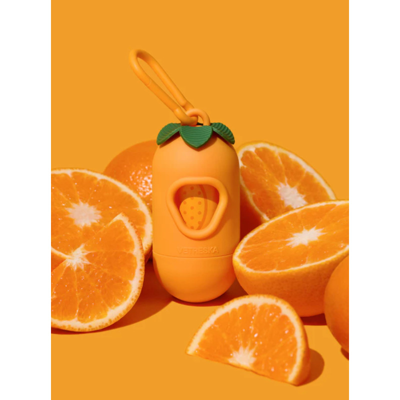 Диспенсер з біорозкладними пакетами для собак Vetreska Tangerine з ароматом мандарина