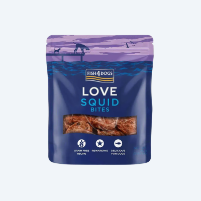 Натуральні ласощі для собак Fish4Dogs Love з кальмаром 80г