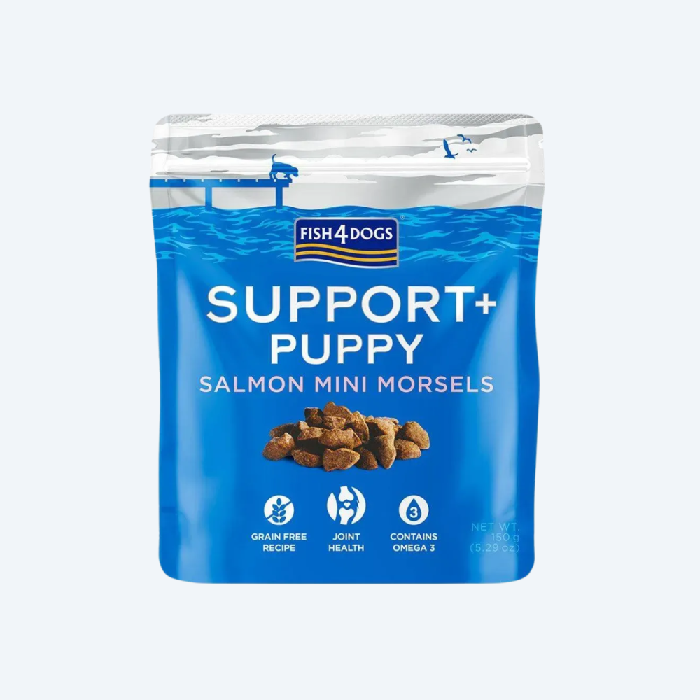 Функціональне печиво для цуценят Fish4Dogs Support+ з лососем для підтримки суглобів та зв’язок 150г