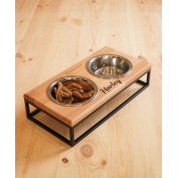 Миски на підставці Lunch Bar Natural wood + Black Harley and Cho S