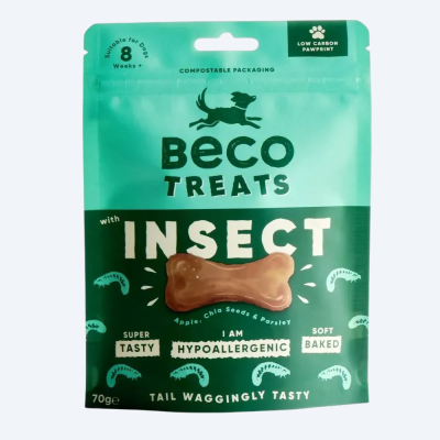 Гіпоалергенне печиво для собак Beco Pets Комаха з яблуком і насінням чіа, 70 гр.