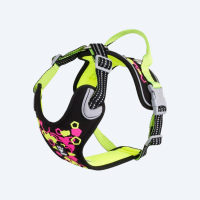 Шлейка пом'якшена для собак Hurtta Weekend Warrior Neon Harness II ECO Лакрична 40–50см