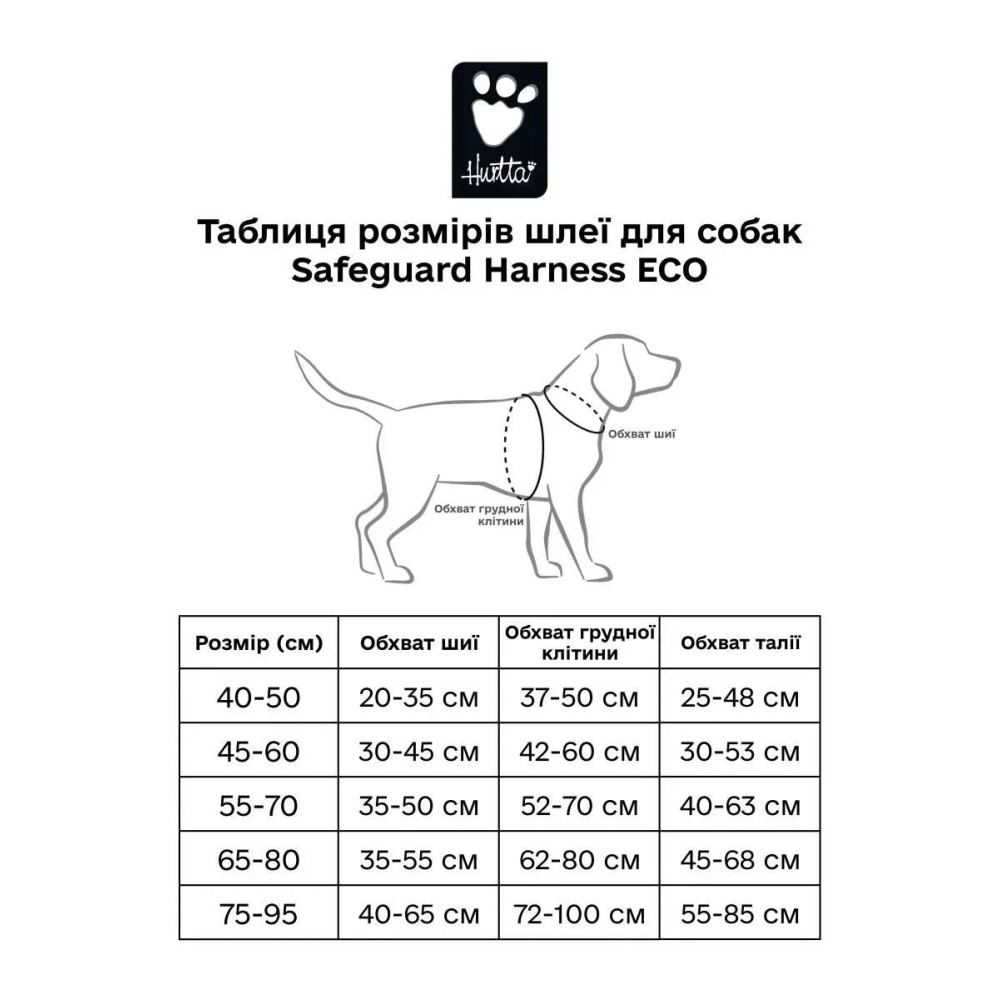 Шлейка для собак Hurtta Safeguard Harness ECO Сірий 40–50см