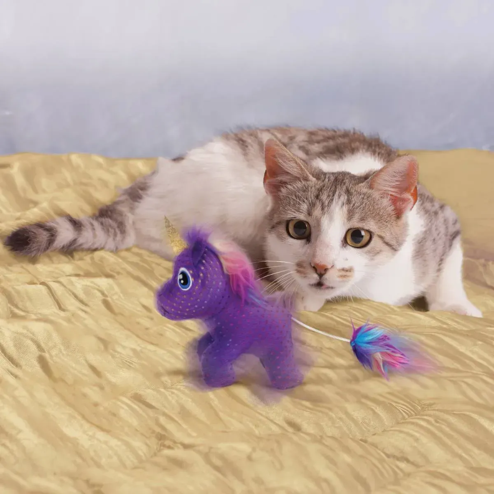 Інтерактивна іграшка для котів KONG Enchanted Buzzy Unicorn