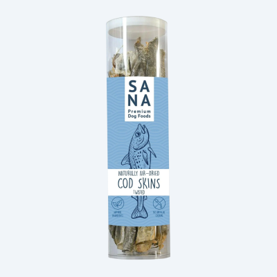 Хрусткі палички зі шкірки атлантичної тріски SANADOG (тубус), 150 грам