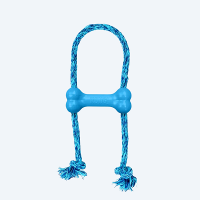 Іграшка для цуценят KONG Puppy Goodie Bone з мотузкою Блакитний XS