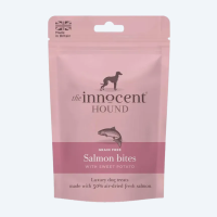 Ласощі для собак Міні ковбаски з лосося та батату The Innocent Hound, 70 г.