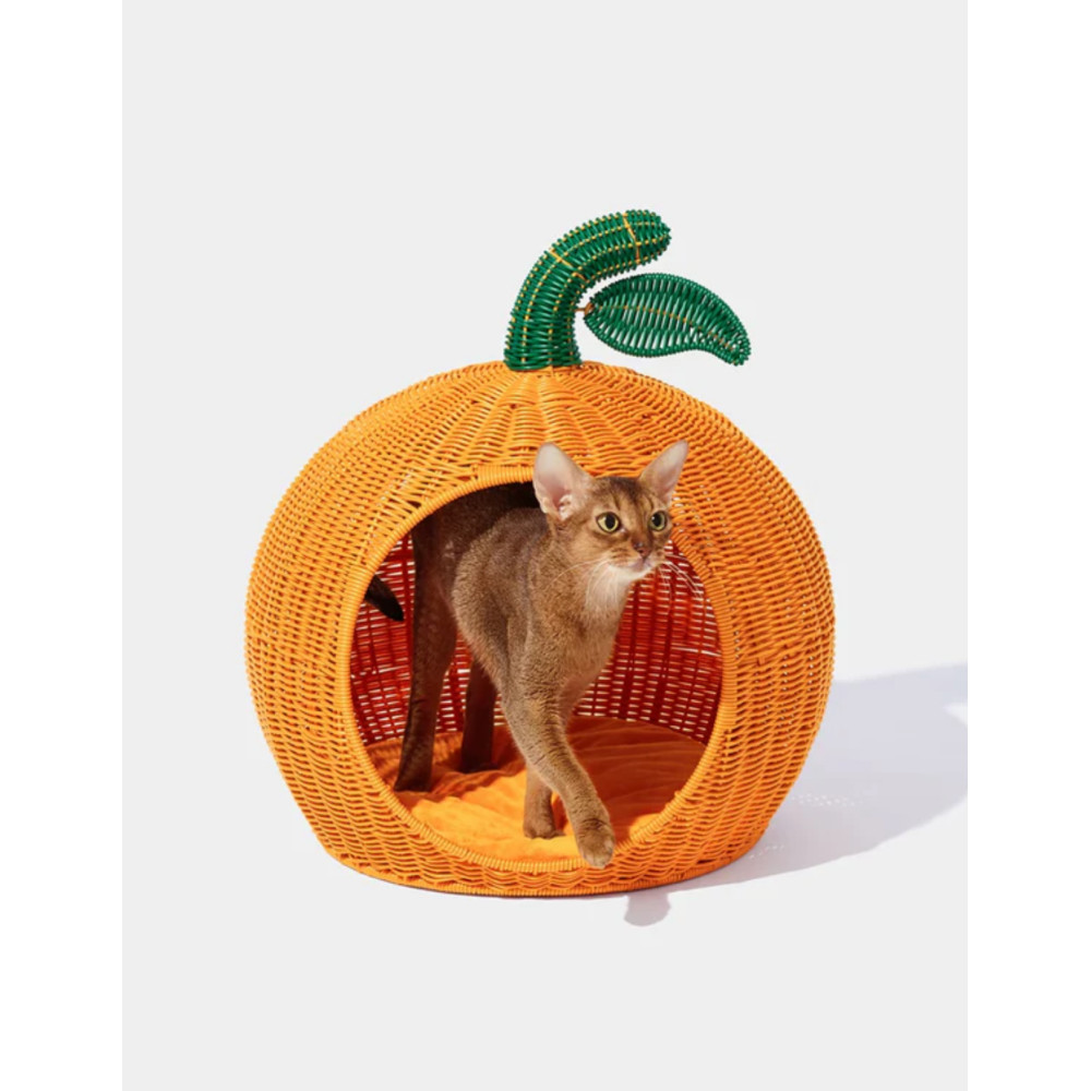 Лежанка-будиночок Vetreska Tangerine Rattan для котів і маленьких собак