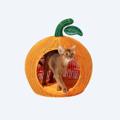 Лежанка-будиночок Vetreska Tangerine Rattan для котів і маленьких собак