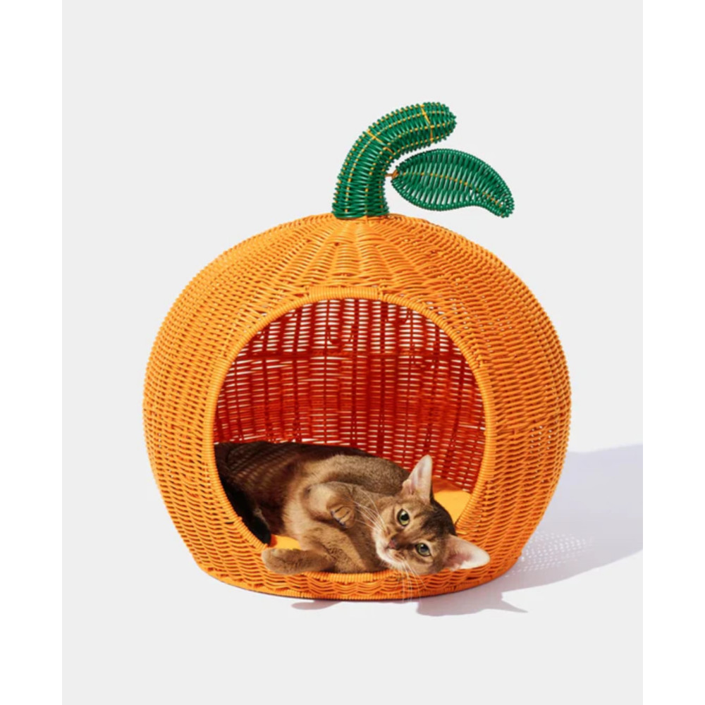 Лежанка-будиночок Vetreska Tangerine Rattan для котів і маленьких собак