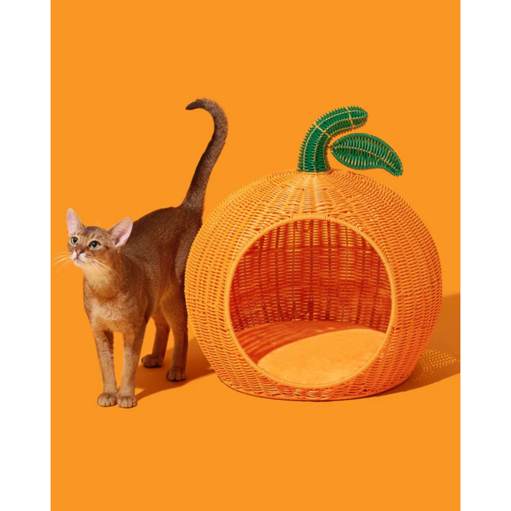 Лежанка-будиночок Vetreska Tangerine Rattan для котів і маленьких собак