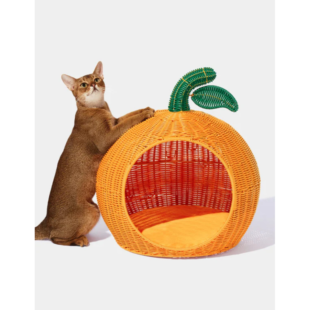 Лежанка-будиночок Vetreska Tangerine Rattan для котів і маленьких собак