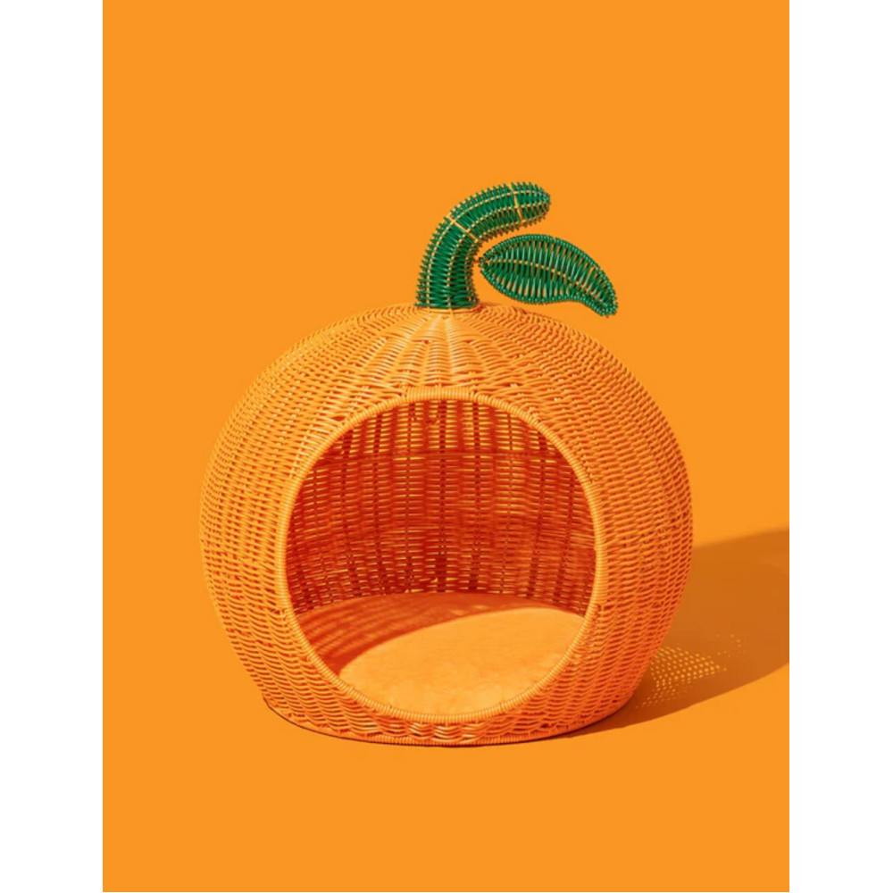 Лежанка-будиночок Vetreska Tangerine Rattan для котів і маленьких собак