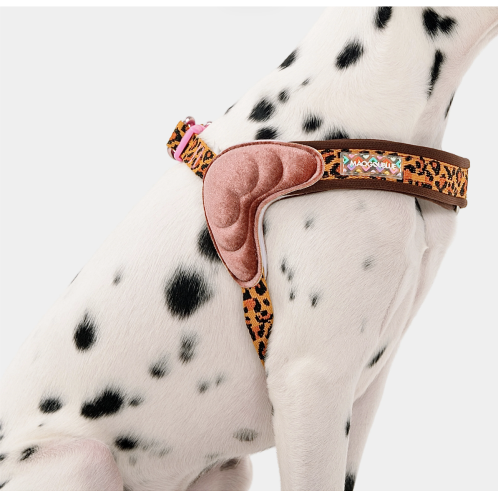 ШЛЕЯ ДЛЯ СОБАК Maogoublue - Leopard print  ADJUSTABLE HARNESS, XXS