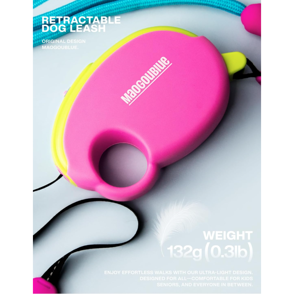 Повідець-рулетка для собак Maogoublue Marshmallow 2.5м Creamy Melon