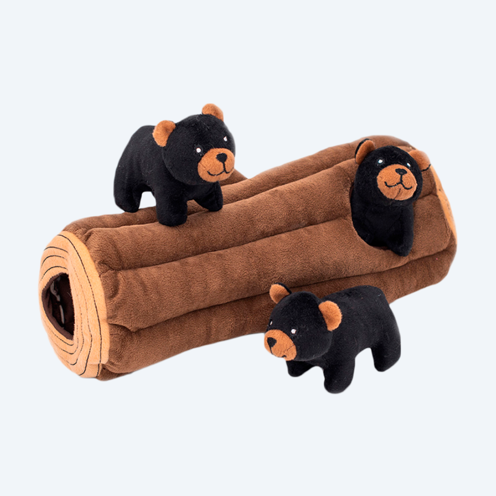 М’яка іграшка для собак ZippyPaws – Black Bear Log