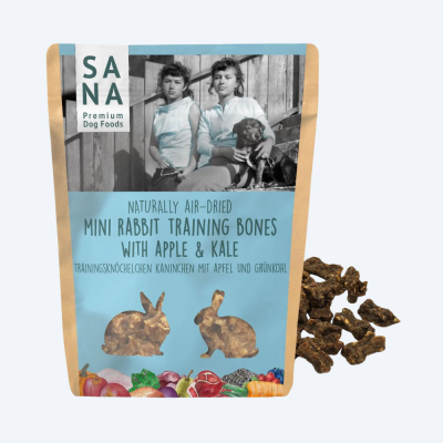 Міні-кісточки для тренування з кроликом, яблуком і Kale SANADOG, 100 грам.