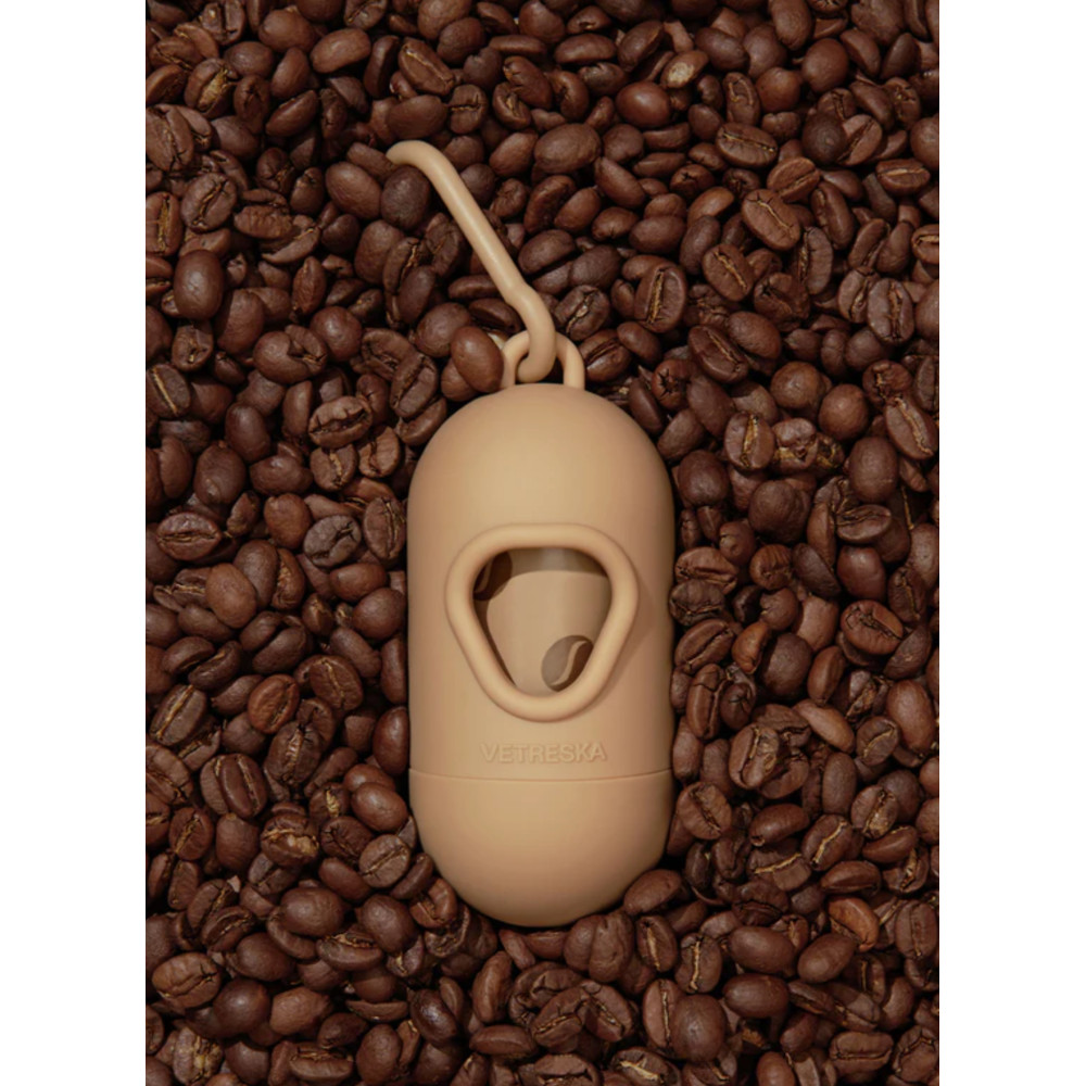 Набір біорозкладних пакетів для прибирання Vetreska Coffee з ароматом кави + диспенсер, 7 рулонів