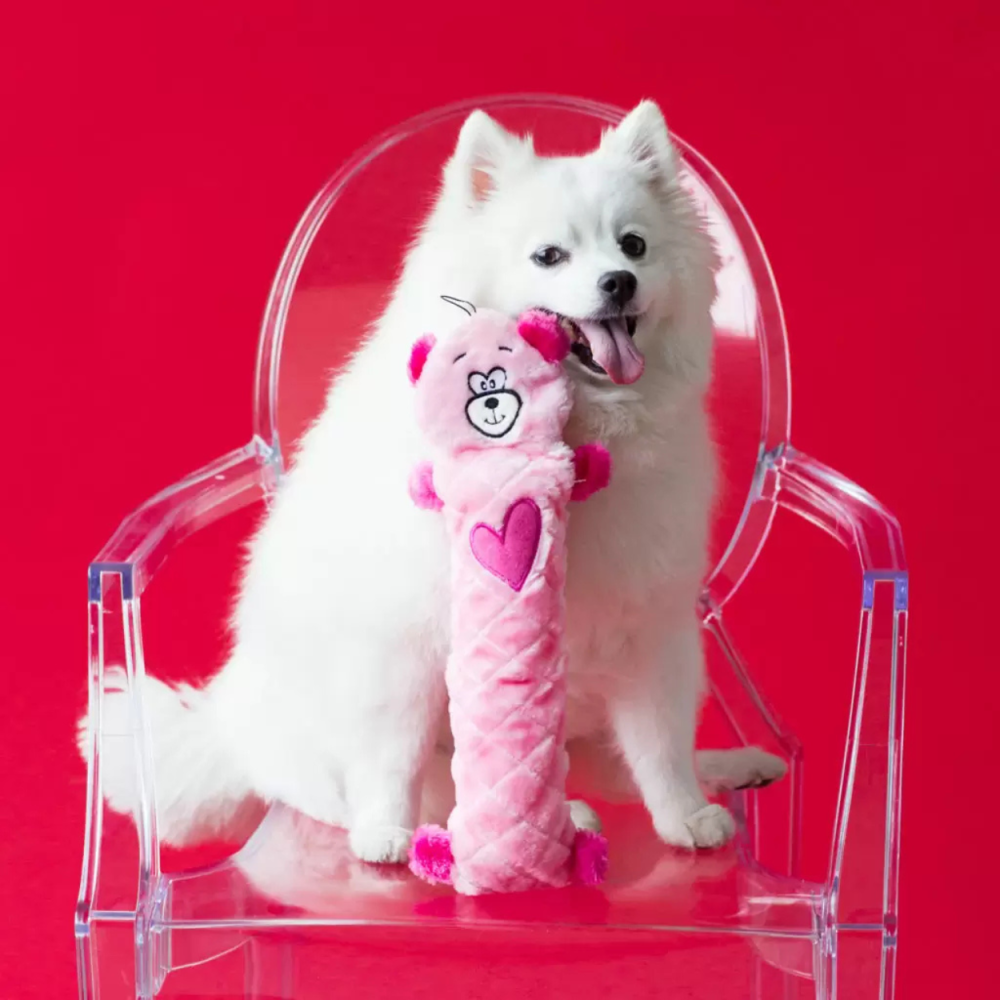Іграшка для собак ZippyPaws Valentine's Jigglerz® Pink Bear