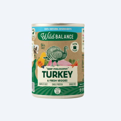 Вологий корм для собак Wildbalance Індичка та свіжі овочі BARF Philosophy 400г