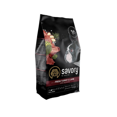 Сухий корм Savory Small для собак малих порід, зі свіжим ягням та індичкою